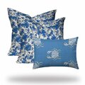 Homeroots Blue Crab Indoor & Outdoor Sewn Closed Pillows Multi Color - Set of 3 409909